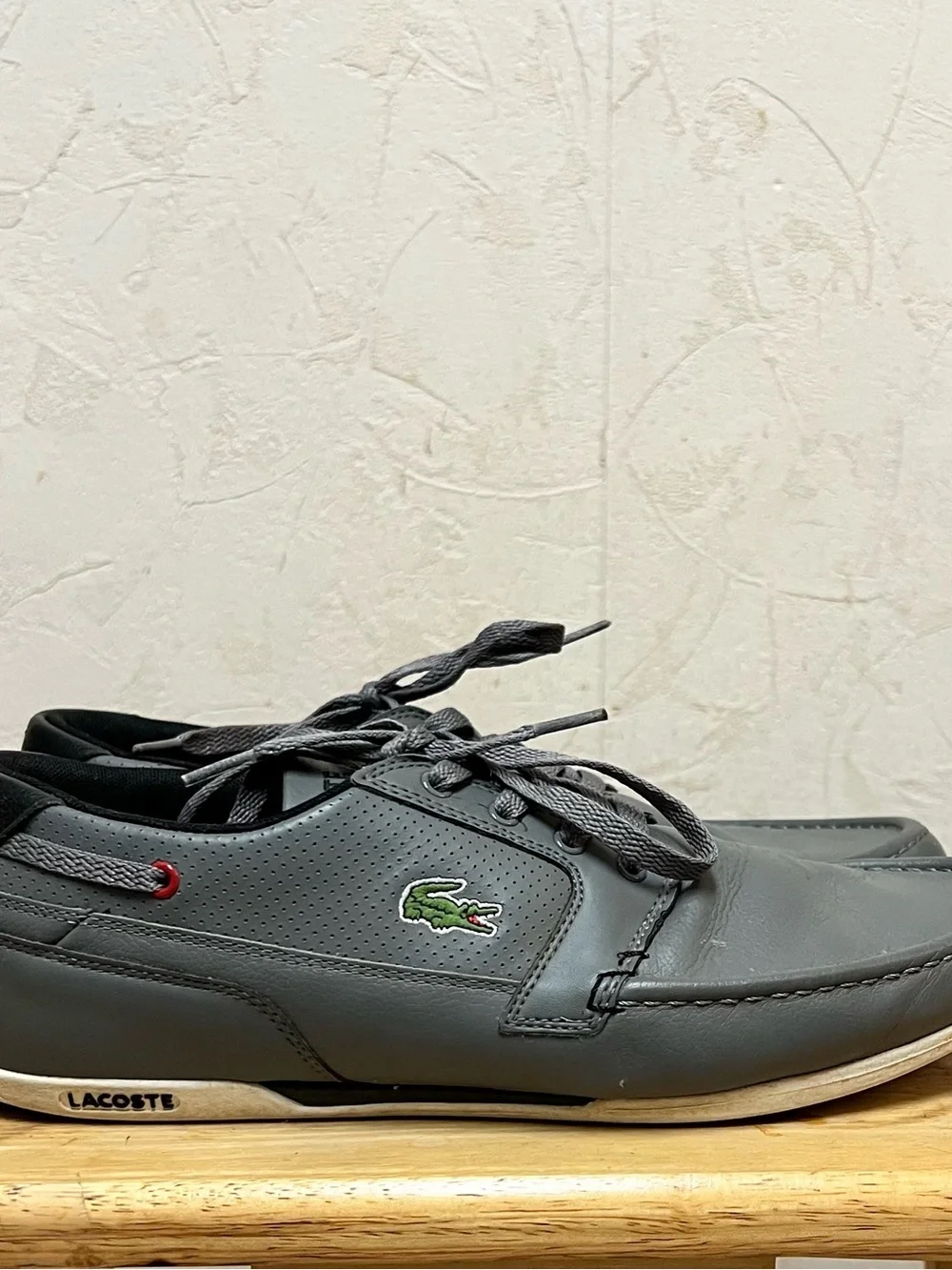 Lacoste Dreyfus Moc Toe Flats Comfort Gray Lace Up Men’s shoes Sz 11.5
